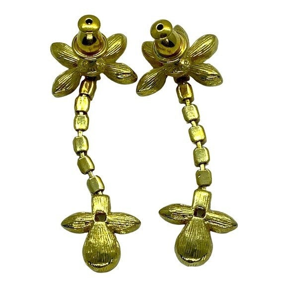 AVON Cluster Gold-tone Drop Earrings - Picture 3 of 3